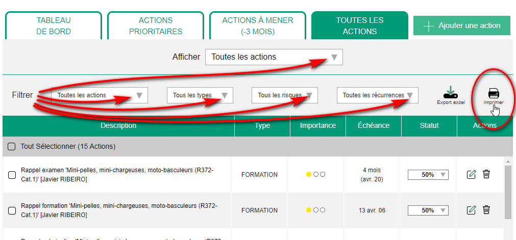 164 - Imprimer Le Plan D'action à Partir De L'outil 